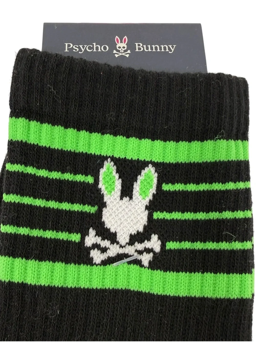 Psycho Bunny 2 pair Mens Sport Socks White black New